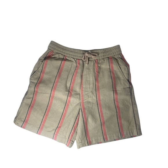Casual Tan and Red Striped Shorts - Picture 1 of 6
